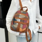 Sac à dos polyvalent de style patchwork à la mode pour voyager - Image 5
