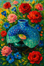 Handcrafted Moroccan Flower Vase – Terracotta Ceramic Decor by Rif & Roots