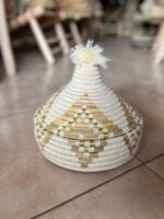 Moroccan Woven Basket for Food Storage – Rustic Straw Craft with Lid - Image 2