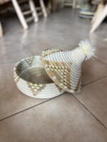 Moroccan Woven Basket for Food Storage – Rustic Straw Craft with Lid - Image 3