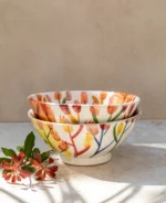 Ourika Spring Collection: Hand-Painted Floral Ceramic Bowl (25cm) - Image 3