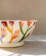 Ourika Spring Collection: Hand-Painted Floral Ceramic Bowl (25cm) - Image 5