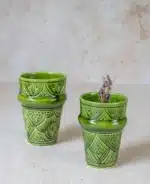 Tazekka Handcrafted Ceramic Tumbler – Smooth Green Glaze - Image 3