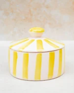 Ourika Striped Ceramic Lidded Pot - Handmade in High Atlas, Morocco - Image 2