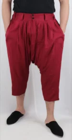 Men’s Burgundy Kandrissi Pontalon | Traditional Moroccan Pants - Image 2