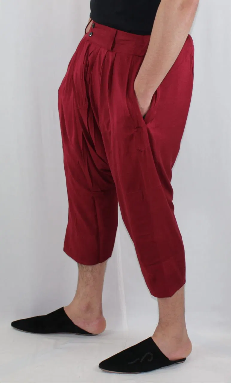 2000_6063970d220b3 Men’s Burgundy Kandrissi Pontalon | Traditional Moroccan Pants - Image 1