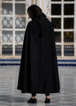 Handmade Moroccan Selham - Black Mlifa Cashmere - Image 2