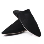 The Luxe Black Suede & Leather Babouche | Handmade in Morocco