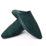 The Luxe Royal Green Suede & Leather Babouche | Handmade in Morocco