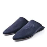 The Luxe Midnight blue Suede & Leather Babouche | Handmade in Morocco - Image 5