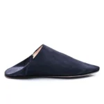 The Luxe Midnight blue Suede & Leather Babouche | Handmade in Morocco - Image 4