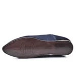 The Luxe Midnight blue Suede & Leather Babouche | Handmade in Morocco - Image 3