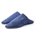 The Luxe Petrol Blue Suede & Leather Babouche | Handmade in Morocco - Image 2