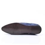 The Luxe Petrol Blue Suede & Leather Babouche | Handmade in Morocco - Image 6