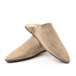 The Luxe Beige Suede & Leather Babouche | Handmade in Morocco