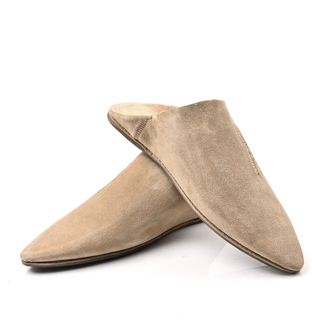 2000_6415e43b0c8b1 The Luxe Beige Suede & Leather Babouche | Handmade in Morocco - Image 1