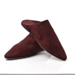 The Luxe Garnet Suede & Leather Babouche | Handmade in Morocco