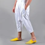 Men's White Kandrissi Pontalon | Traditional Moroccan Pants