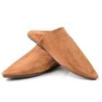 The Luxe Tobacco Suede & Leather Babouche | Handmade in Morocco