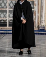 Handmade Moroccan Selham - Black Mlifa Cashmere