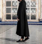 Handmade Moroccan Selham - Black Mlifa Cashmere - Image 3