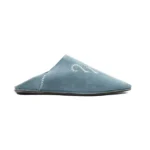 The Luxe Sky blue Suede & Leather Babouche | Handmade in Morocco - Image 4
