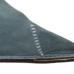 The Luxe Sky blue Suede & Leather Babouche | Handmade in Morocco - Image 5
