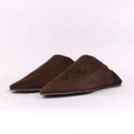The Luxe Brown Suede & Leather Babouche | Handmade in Morocco - Image 2