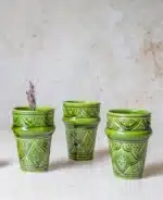 Tazekka Handcrafted Ceramic Tumbler – Smooth Green Glaze - Image 4