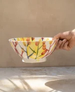 Ourika Spring Collection: Hand-Painted Floral Ceramic Bowl (25cm) - Image 6