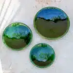 Tazekka Smooth Green Ceramic Plate - Handmade Moroccan Dinnerware