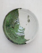 Tamegroute Half-Glazed Serving Bowl | Green & Raw Clay - Image 4