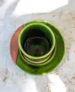 Tazekka Handcrafted Ceramic Espresso Set – Moroccan Green Glaze & Clay - Image 5