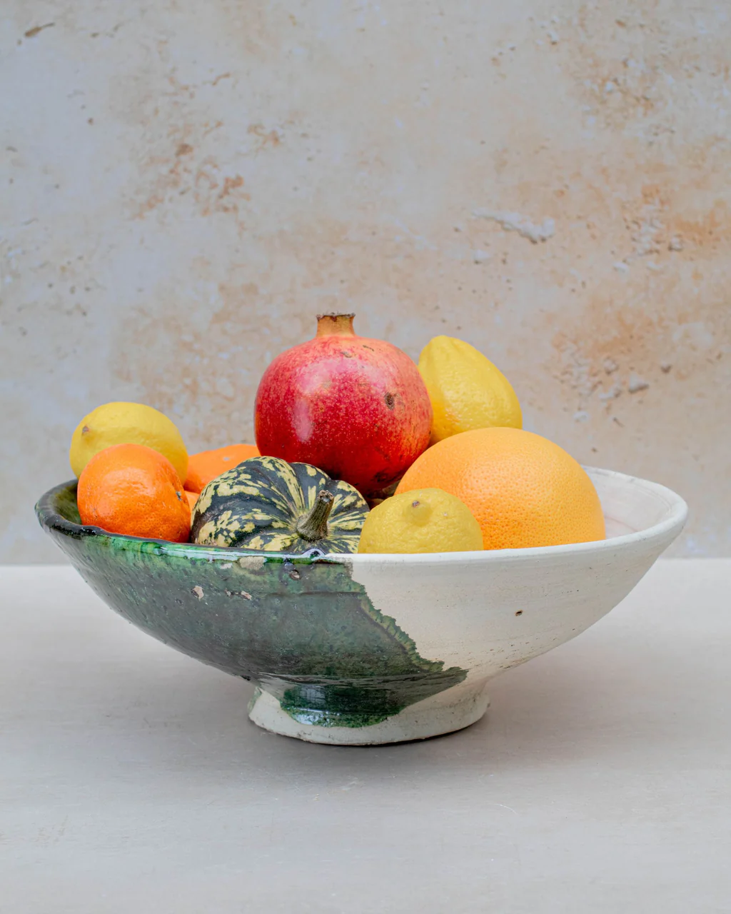 30_8fee7544-7cf0-433a-8ed1-5050b7638b72 Tamegroute Half-Glazed Serving Bowl | Green & Raw Clay - Image 1