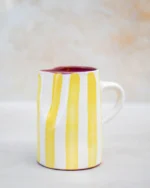 Ourika Handcrafted Striped Ceramic Jug - Moroccan Serving Pitcher - Image 3