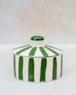 Ourika Striped Ceramic Lidded Pot - Handmade in High Atlas, Morocco - Image 3