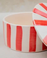 Ourika Striped Ceramic Lidded Pot - Handmade in High Atlas, Morocco - Image 4