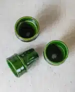 Tazekka Handcrafted Ceramic Tumbler - Green Glaze & Natural Clay - Image 2