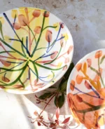 Ourika Spring Collection: Hand-Painted Floral Ceramic Bowl (25cm) - Image 2