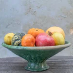 Tamegroute Green Pedestal Bowl | Sculptural Moroccan