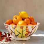 Ourika Spring Collection: Hand-Painted Floral Ceramic Bowl (25cm)