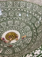 Handcrafted Moroccan Basin – Green Painted Ceramic Sink for Bathroom Décor - Image 5