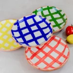 Ourika Striped Ceramic Serving Bowl (18cm) – Hand-Painted Morocco