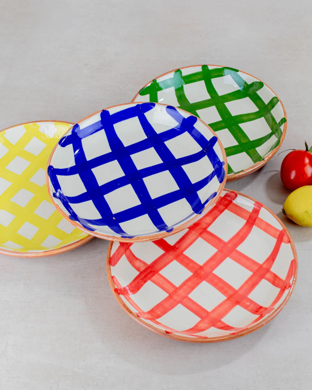 Moroccan_Striped_Bowl Ourika Striped Ceramic Serving Bowl (18cm) – Hand-Painted Morocco - Image 1