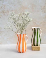 Ourika Tall Striped Ceramic Jug (1.2L) – Handmade Moroccan Pitcher - Image 4