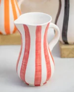 Ourika Tall Striped Ceramic Jug (1.2L) – Handmade Moroccan Pitcher - Image 5