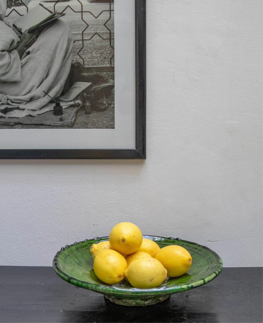 Moroccan_Tamegroute_Green_Dinner_Plate Tamegroute Green Serving Plate | Authentic Moroccan - Image 1
