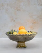 Tamegroute Ochre Pedestal Bowl | Handmade Moroccan