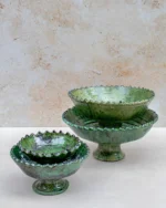 Tamegroute Green Pedestal Bowl | Authentic Moroccan Pottery - Image 6