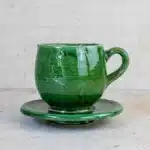 Tazekka Handcrafted Green Ceramic Coffee Set (200ml)